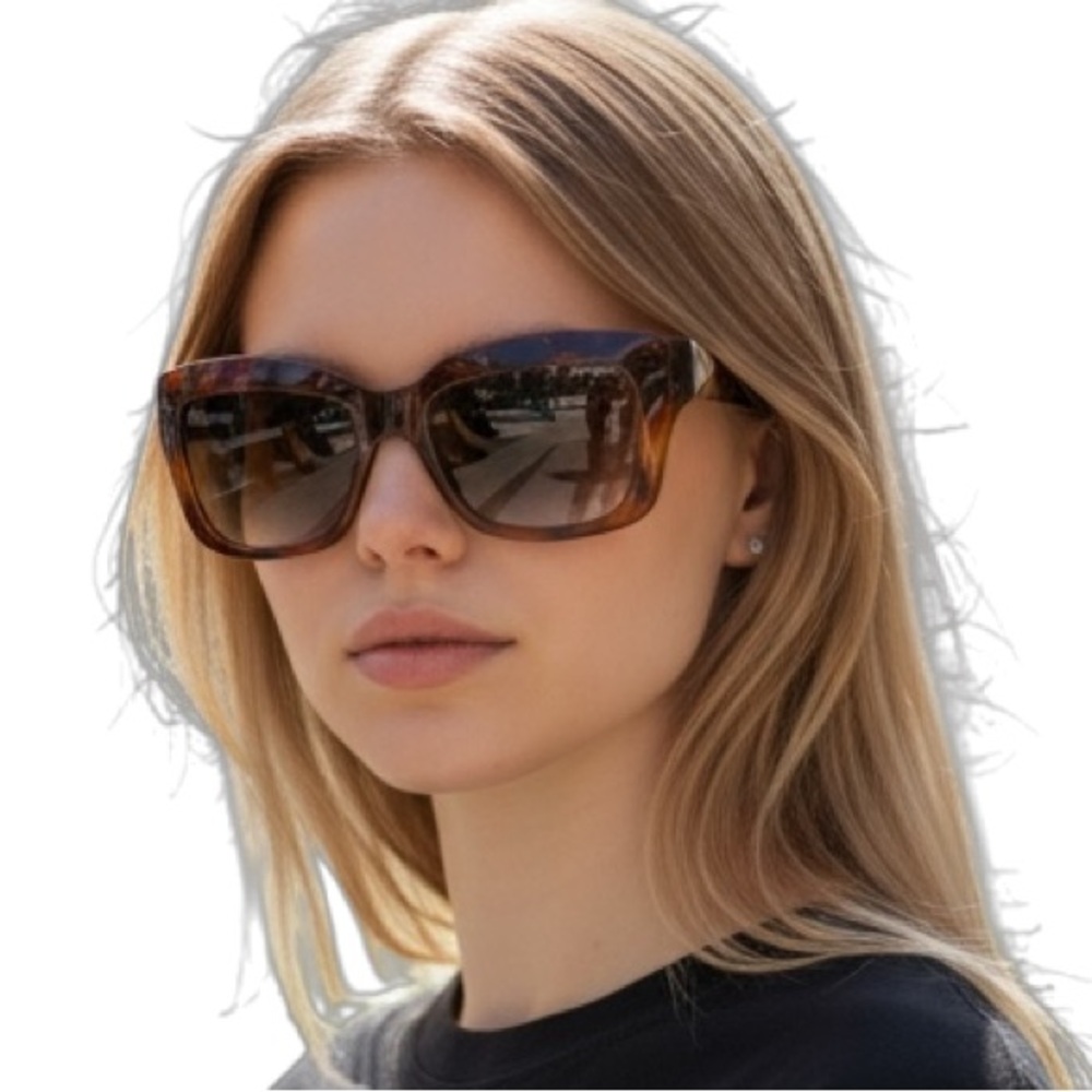 Valentino V692S 725 Women's Blonde Havana Square Sunglasses & Case